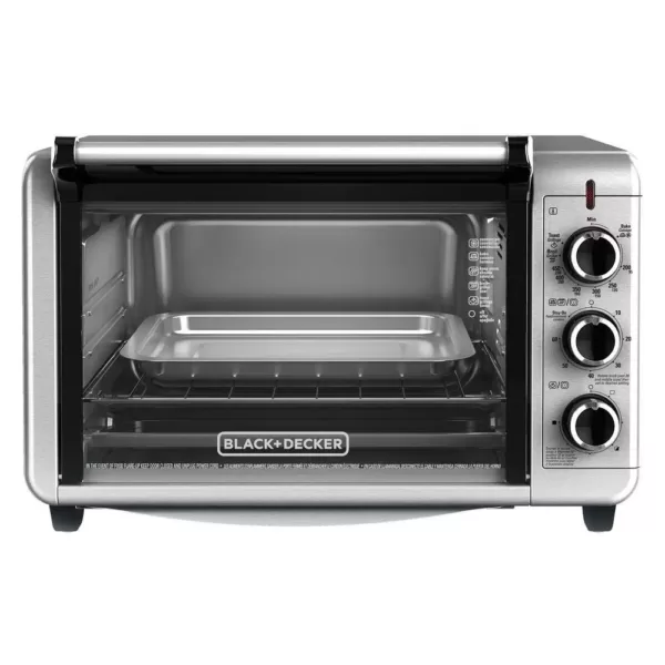 BLACK+DECKER 1500 W 6-Slice Stainless Steel Toaster Oven with Built-In Timer