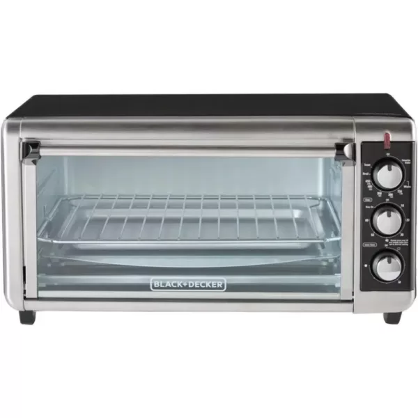 BLACK+DECKER 1500 W 8-Slice Stainless Steel Toaster Oven with Broiler