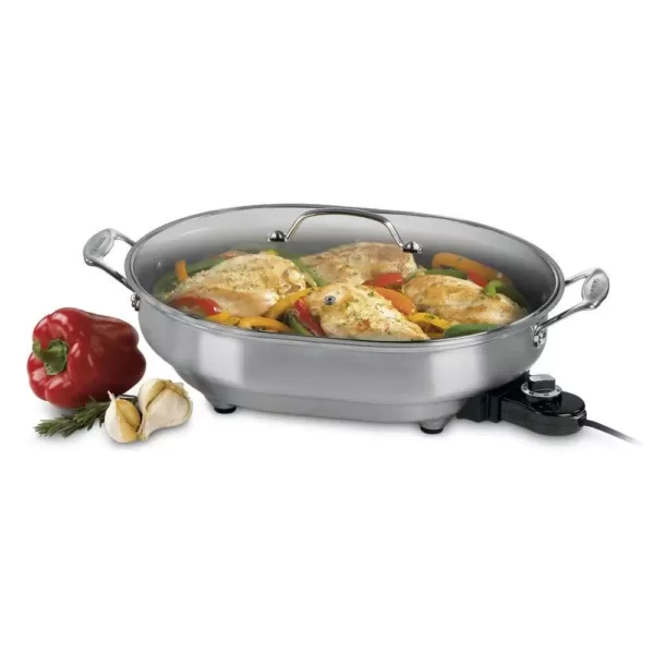 Cuisinart 12 in. x 15 in. Stainless Steel Non-Stick Electric Skillet