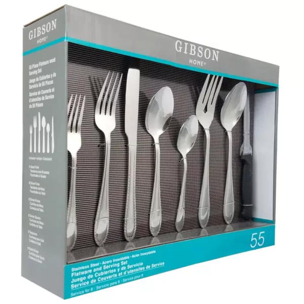 Gibson Home Wilmington Plus 55-Piece Flatware Set (Service for 8)