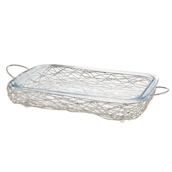 Godinger Nest Rectangular Baker with Glass Insert Liner