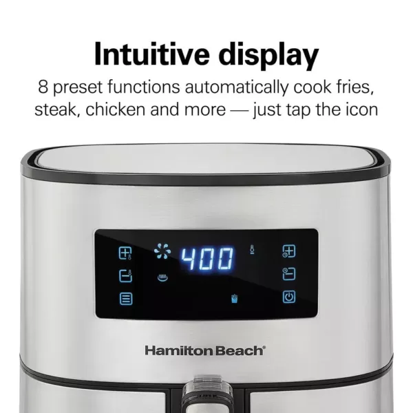 Hamilton Beach 5 Qt. Stainless Steel Digital Air Fryer with Nonstick Basket