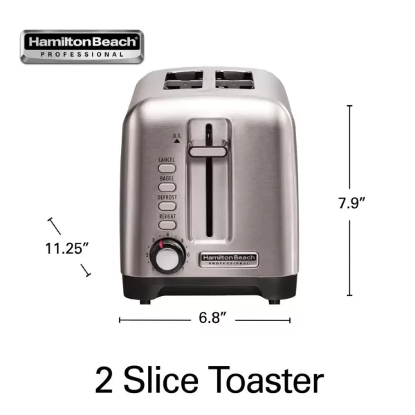 Hamilton Beach Pro 2-Slice Stainless Steel Wide Slot Toaster