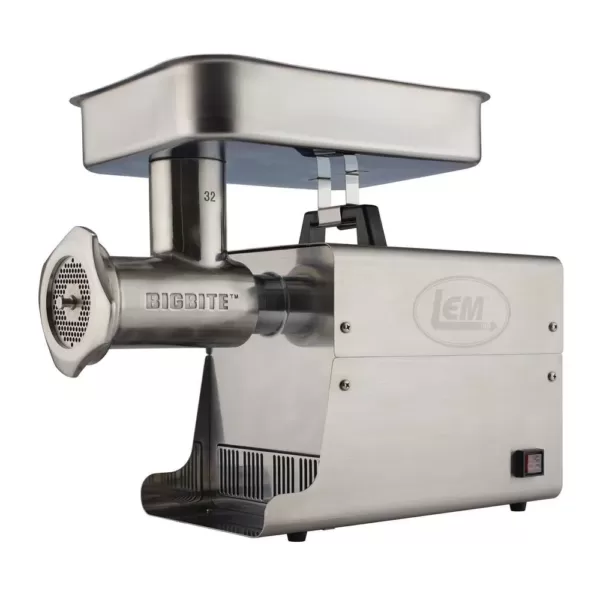 LEM Big Bite Grinder #32 1.5 HP Stainless Steel Electric Meat Grinder