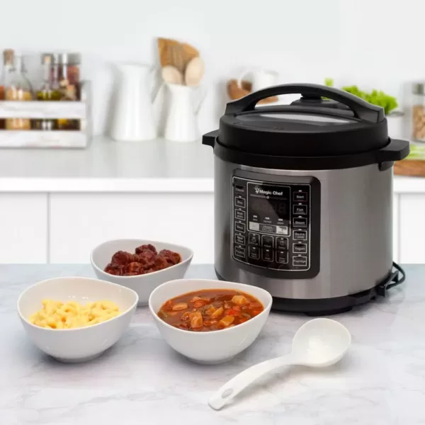 Magic Chef All-In-One 6 Qt. Stainless Steel Electric Multi-Cooker with Recipe Book