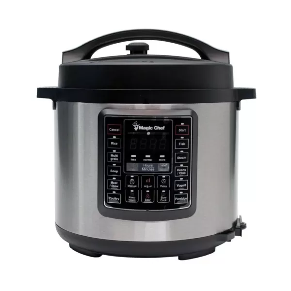 Magic Chef All-In-One 6 Qt. Stainless Steel Electric Multi-Cooker with Recipe Book