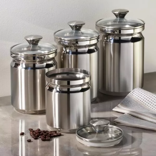 Tramontina Gourmet 4-Piece Stainless Steel Covered Canister Set