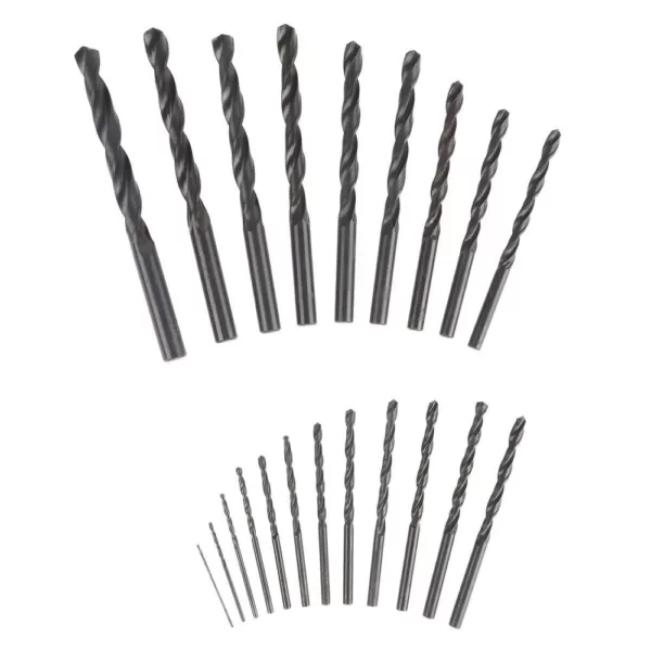 Stalwart Steel Black Oxide Finish Drill Bit Set with Case 21-Piece