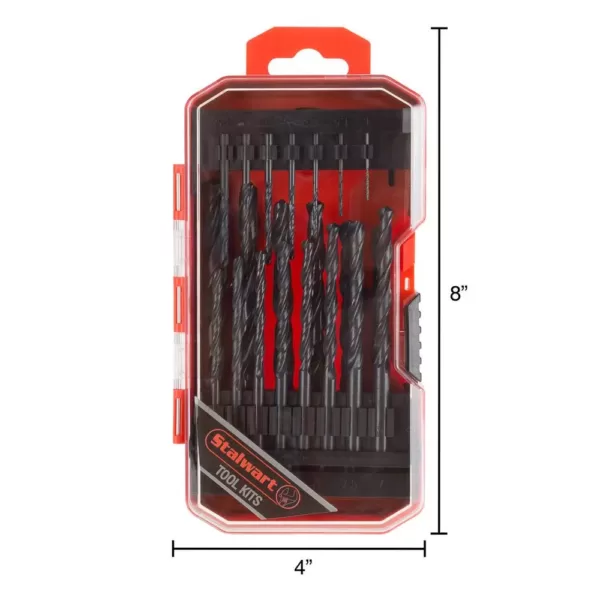 Stalwart Steel Black Oxide Finish Drill Bit Set with Case 21-Piece