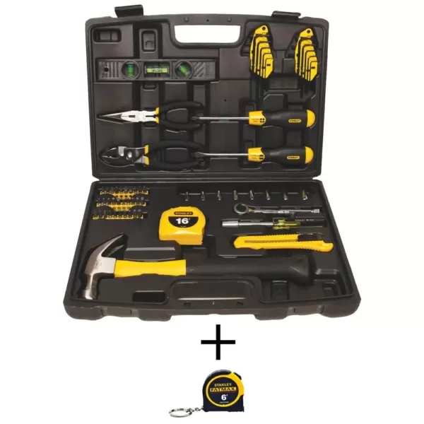 Stanley Home Tool Kit (65-Piece) with Bonus Keychain Pocket Tape Measure