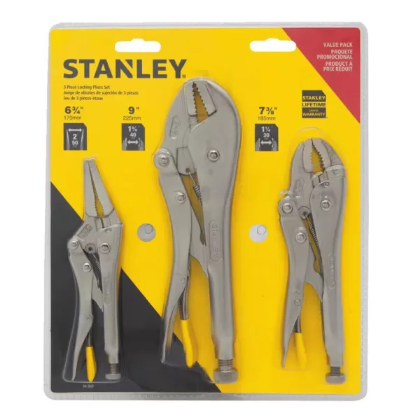 Stanley Locking Plier Set ( 3-Piece)