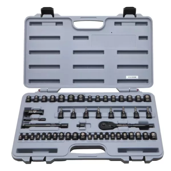 Stanley 3/8 in. Drive SAE and Metric Ratchet and Socket Set (50-Piece)