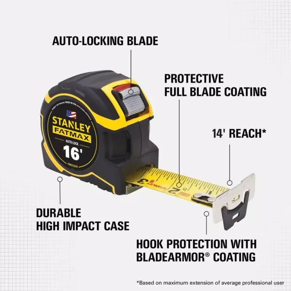 Stanley FATMAX 16 ft. Autolock Tape Measure with Bonus 16 ft. FATMAX Tape Measure