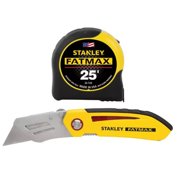 Stanley Fatmax 25 ft. Tape Measure with Bonus Fixed Blade Folding Knife