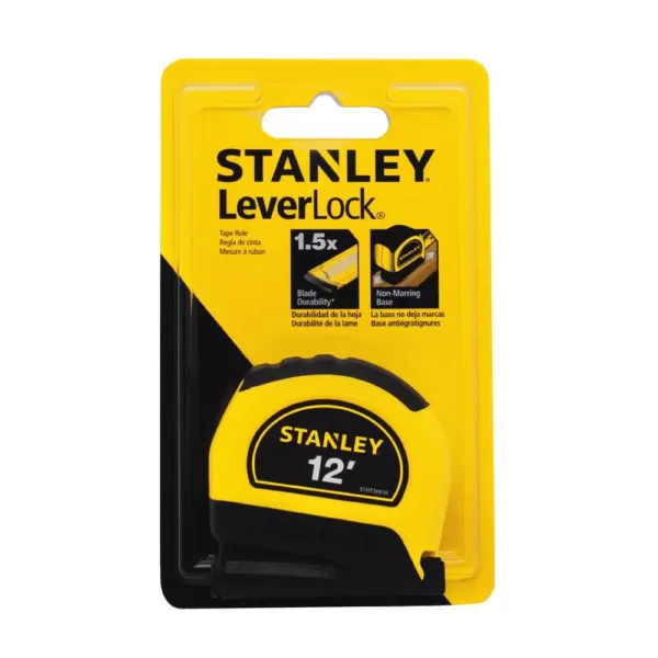 Stanley LeverLock 12 ft. x 1/2 in. Tape Measure