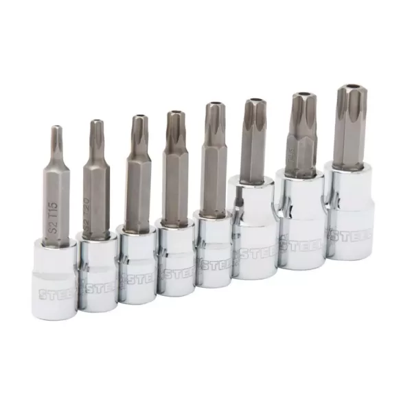 Steelman 1/4 in. and 3/8 in. Drive Tamper-Resistant Star Bit Socket Set (8-Piece)