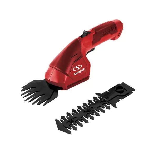 Sun Joe 7.2-Volt Cordless 2-in-1 Grass Shear and Hedge Trimmer, Red