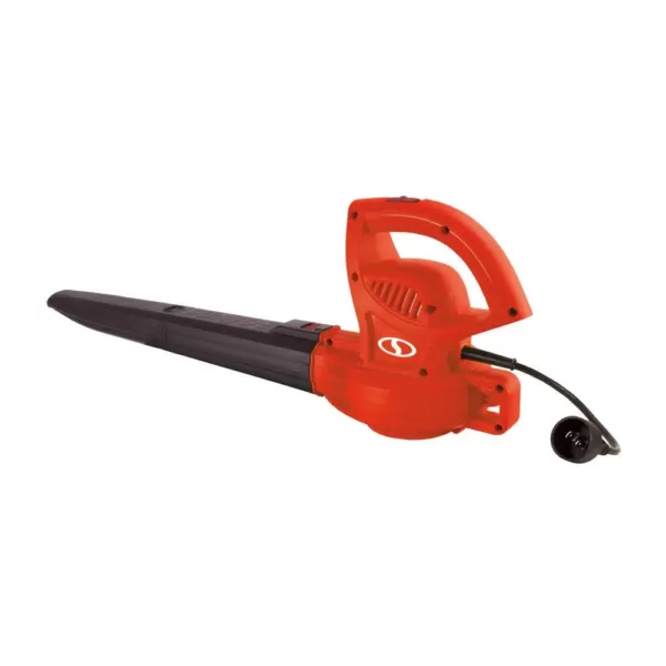 Sun Joe 155 MPH 200 CFM 6 Amp Electric Handheld Leaf Blower, Red