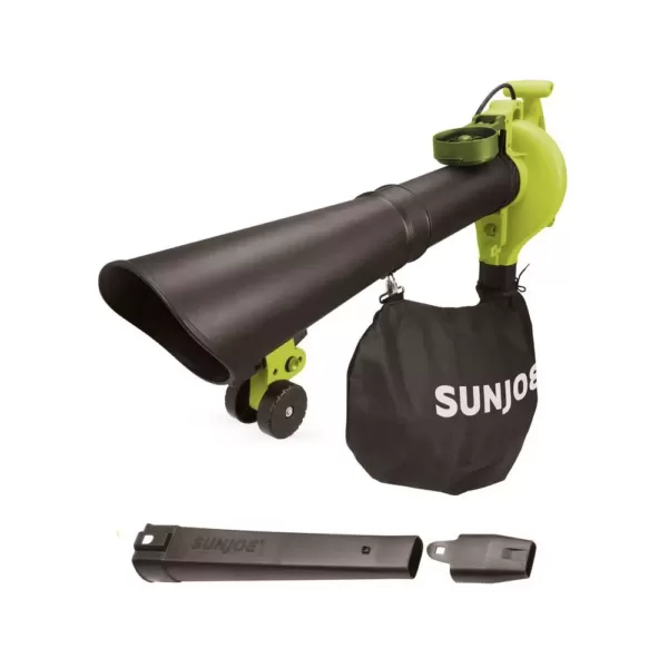 Sun Joe 250 MPH 440 CFM 14 Amp Electric Handheld Blower/Vacuum/Mulcher in Green