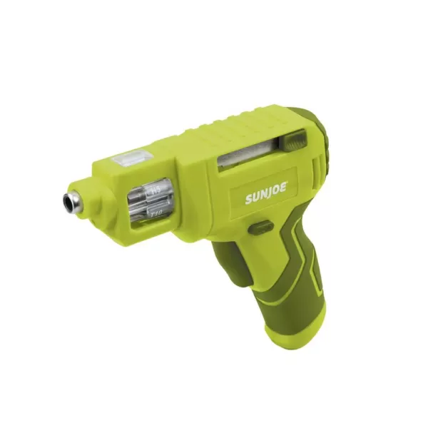 Sun Joe 4-volt Max Lithium-Ion Cordless Rechargeable Power Screwdriver with Quick Change Bit System