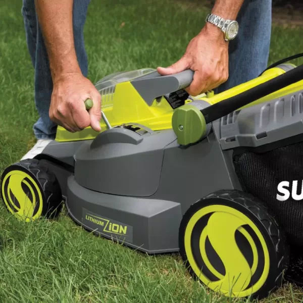 Sun Joe 16 in. 40-Volt Cordless Battery Walk Behind Push Mower Kit with 4.0 Ah Battery + Charger