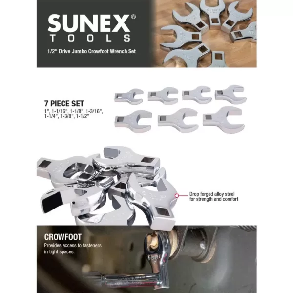 SUNEX TOOLS Crowfoot Wrench Set