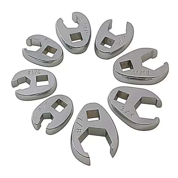 SUNEX TOOLS 3/8 in. Drive Fractional Crowfoot Flare Nut Wrench Set (8-Piece)