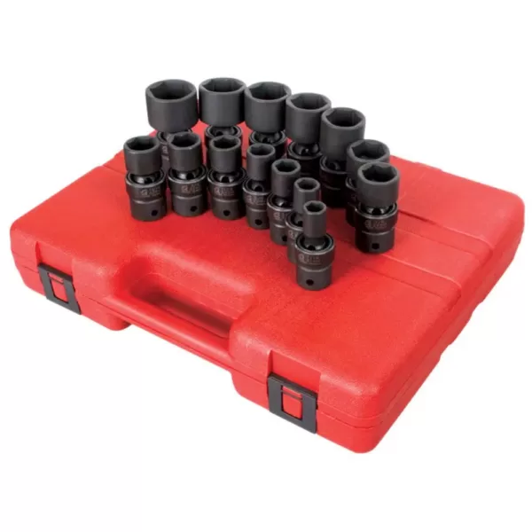 SUNEX TOOLS 1/2 in. Drive Universal SAE Impact Socket Set (14-Piece)