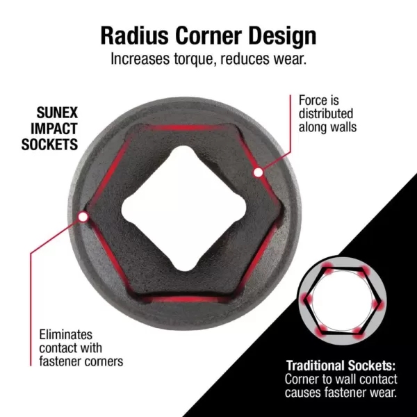 SUNEX TOOLS 3/8 in. Drive Universal Impact Socket Set (10-Piece)