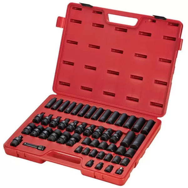 SUNEX TOOLS 3/8 in. Dr. Metric Impact Socket Set (51-Piece)