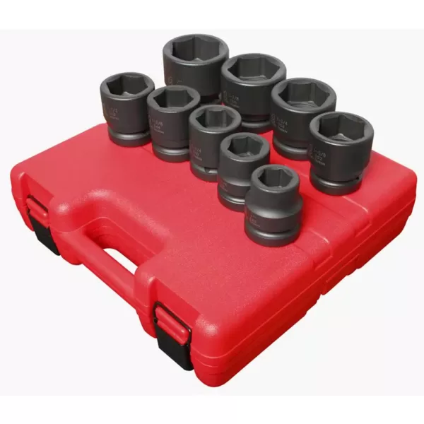 SUNEX TOOLS 1 in. Drive 9-Piece STD SAE Jumbo Impact Socket Set