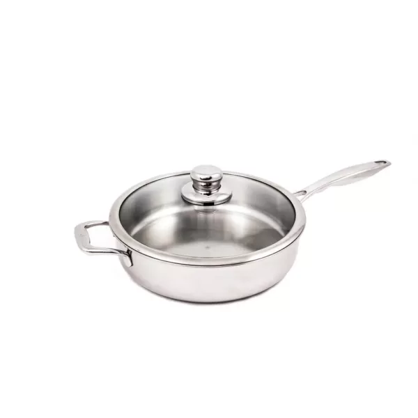 Swiss Diamond Premium Clad 4.2 qt. Stainless Steel Saute Pan with Glass Lid