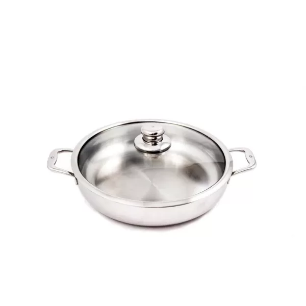 Swiss Diamond Premium Clad 5.8 qt. Stainless Steel Saute Pan with Glass Lid