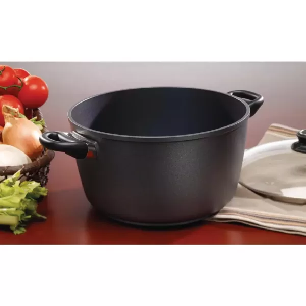 Swiss Diamond Swiss Titan 8.5 qt. Titanium Nonstick Stock Pot in Gray with Glass Lid