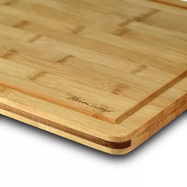 Heim Concept Premium Bamboo Cutting Board and Serving Tray with Drip Groove