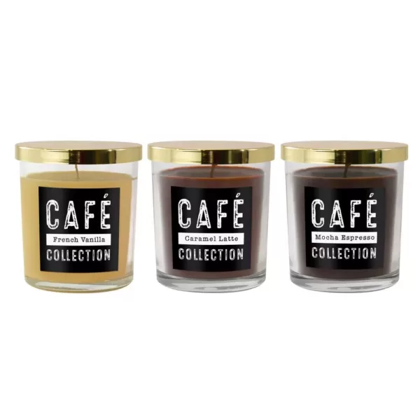 LUMABASE Coffee Cafe Collection Scented Candles in 10 oz. Glass Jars (Set of 3)