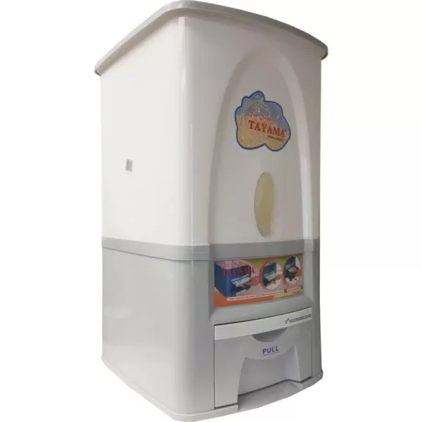 Tayama Rice Dispenser 55 lbs. Capacity in White