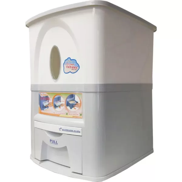 Tayama 33 lbs. Capacity Rice Dispenser in White