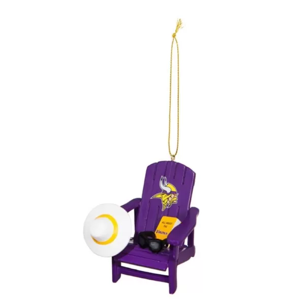 Team Sports America Minnesota Vikings 3-1/2 in. NFL Adirondack Chair Christmas Ornament