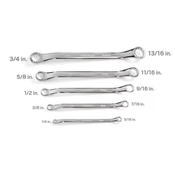 TEKTON 1/4-13/16 in. 45° Offset Box End Wrench Set (5-Piece)