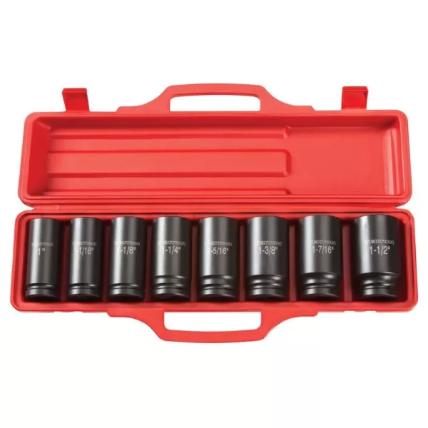 TEKTON 3/4 in. Drive 1 - 1-1/2 in. 6-Point Deep Impact Socket Set