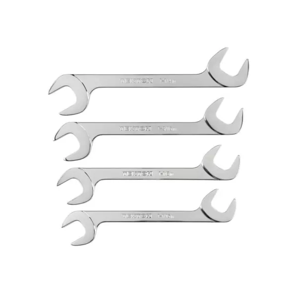 TEKTON 1-1/16 in. to 1-1/4 in. Angle Head Open End Wrench Set (4-Piece)