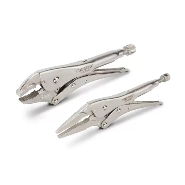 TEKTON Curved Jaw, Long Nose Locking Pliers Set (2-Piece)