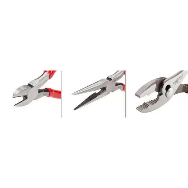 TEKTON Slip Joint, Long Nose, Diagonal Pliers Set (3-Piece)