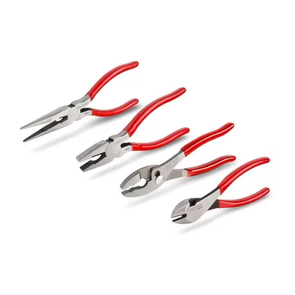 TEKTON Slip Joint, Diagonal, Lineman's, Long Nose Pliers Set (4-Piece)