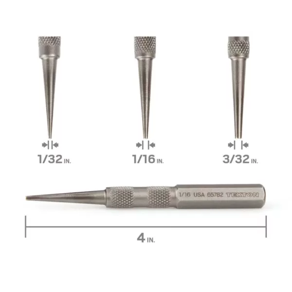 TEKTON 1/32, 1/16, 3/32 in. Nail Sets (3-Piece)