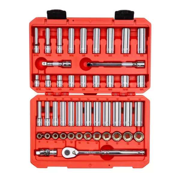 TEKTON 3/8 in. Drive 12-Point Socket and Ratchet Set (47-Piece)