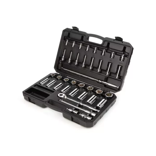 TEKTON 1/2 Inch Drive 6-Point Socket & Ratchet Set, 38-Piece (3/8 - 1-5/16 in.)