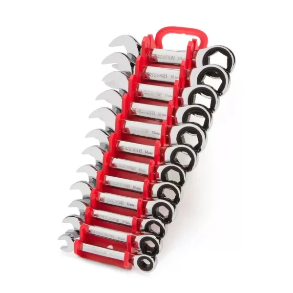 TEKTON 8-19 mm Stubby Ratcheting Combination Wrench Set (12-Piece)