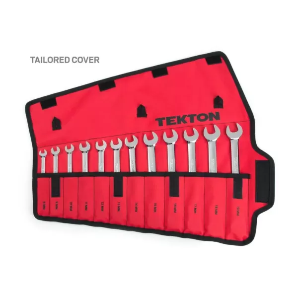 TEKTON 8-19 mm Ratcheting Combination Wrench Set with Pouch (12-Piece)